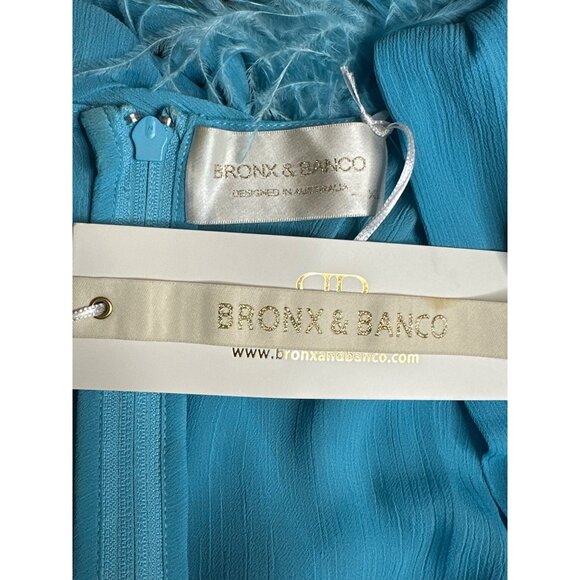 Bronx and Banco Geisha V Neck Gown in Teal X-Large New Womens Long Maxi Dress - Picture 10 of 16